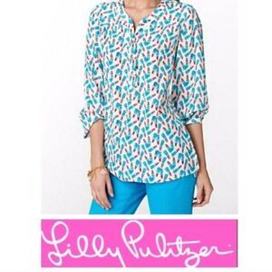 Lilly Pulitzer Providence Kissy Kiss Silk Top